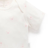 Purebaby | 2 Pack Easy Neck S/S Bodysuit - Pale Pink Bear