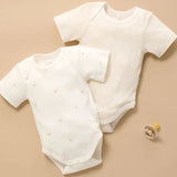 Purebaby | 2 Pack Easy Neck S/S Bodysuit - Vanilla Bear