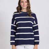Stella + Gemma | Newport Relaxed Crew - Navy Stripe