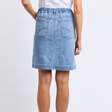 Elm | Birdie Denim Skirt - Light Blue Wash