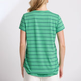 Stella + Gemma | Classic Tee - Green/Navy Stripe