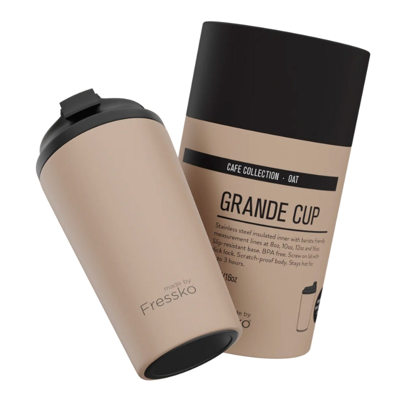 Made By Fressko | Oat GRANDE Stainless Steel Reusable Cup 475ml