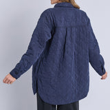 Elm | Katie Quilted Shacket - Navy