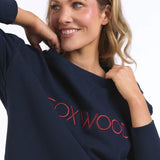 Foxwood | Simplified Metallic Crew - Navy & Red