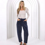 Monaco Jeans | Leo Barrel Cord Jeans - Navy