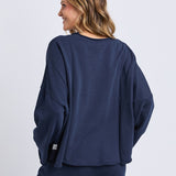Elm | Gab Long Sleeve Sweat - Dark Sapphire