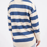 Foxwood | Striped Delilah Crew - Denim Blue