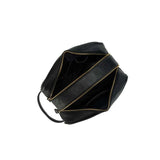 Black Caviar Designs | Hugo Wash Bag - Black & Orange Stripe