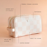 Fox & Fallow | Wash Bag - Salmon Check