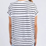 Foxwood | Throw On S/S Tee - White/Navy Stripe