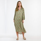 Italian Star | The Hills Button Through Dress - Khaki Print