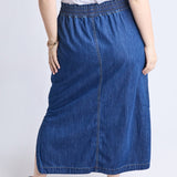 Elm | Clover Midi Denim Skirt - Mid Blue Wash