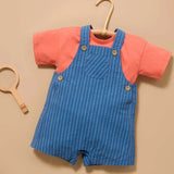 Purebaby | Linen Blend Striped Overall - French Navy Stripe