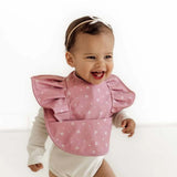 Snuggle Hunny | Frill Snuggle Bib - Pink Fleur