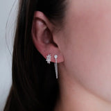 Zafino | Crystal Chain Wrap Earring - Silver