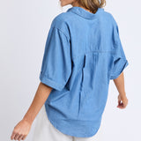 Elm | Blissful Chambray Shirt - Mid Blue Wash