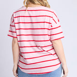 Elm | Halli Short Sleeve Tee - Pink Lady & Poppy Stripe