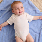 Purebaby | 2 Pack Easy Neck S/S Bodysuit - Pale Blue Bear