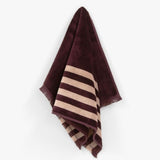 Aura | Palma Stripe Hand Towel - Mulberry / Shell