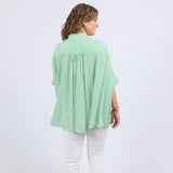 Elm | Luna Shirt - Spring Green / Marshmallow Stripe