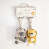 Living Textiles | Stroller Toy 2pk - Zebra & Lion