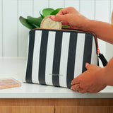 Annabel Trends | Large Vanity Bag - Black & White Stripe