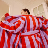 Hommey | Terry Robe - Grapefruit Stripes