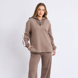 Foxwood | Knit Collar Crew - Brown