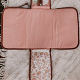 OiOi | Change Mat Clutch - Peach Paisley/Tan