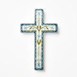 Jones & Co | Samira Large Cross - Blue Flower
