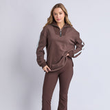 Foxwood | Knit Collar Crew - Coffee