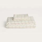 Bamboo Sheet Set - Latte Grid