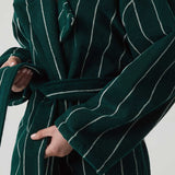 Hommey | Pinstripe Robe - Hunter