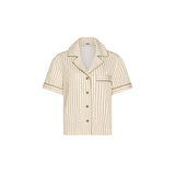 Hommey | Short Sleeve Sleep Shirt - Matcha Stripes