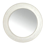 Rania Round Wood Mirror 90cm - White Wash