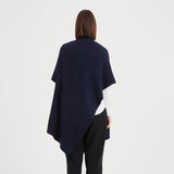 Tirelli | Button Detail Asymmetric Poncho - Navy