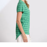 Stella + Gemma | Classic Tee - Green/Navy Stripe