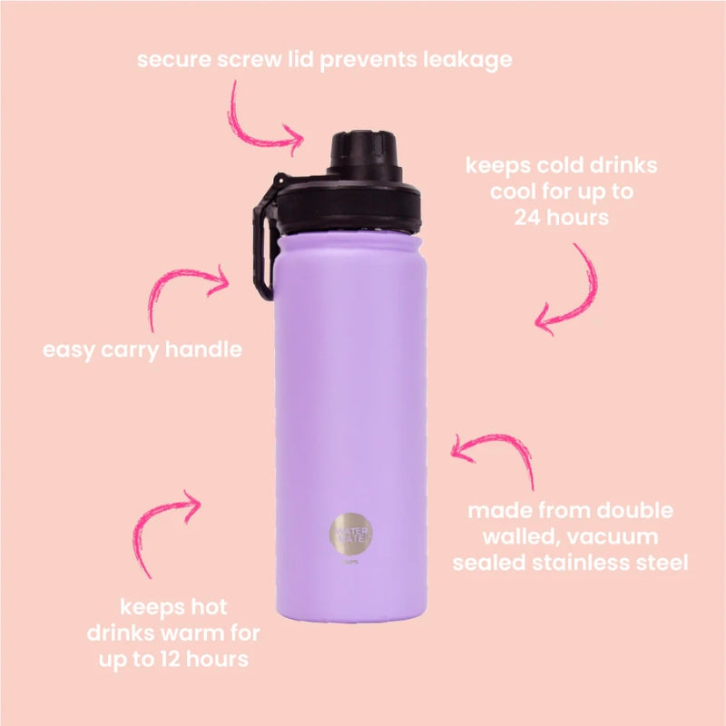 Annabel Trends | Watermate Drink Bottle 550ml - Pink Banksia