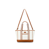 Black Caviar Designs | Capri Canvas Handbag - Tan/Cream