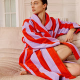 Hommey | Terry Robe - Grapefruit Stripes