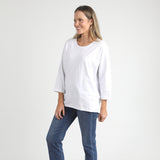 Elm | Annie 3/4 Sleeve Tee - White