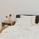 Bamboo Sheet Set - Latte Grid