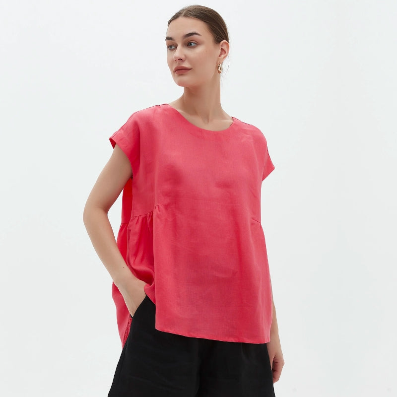 Tirelli | Relaxed Gather Top - Watermelon