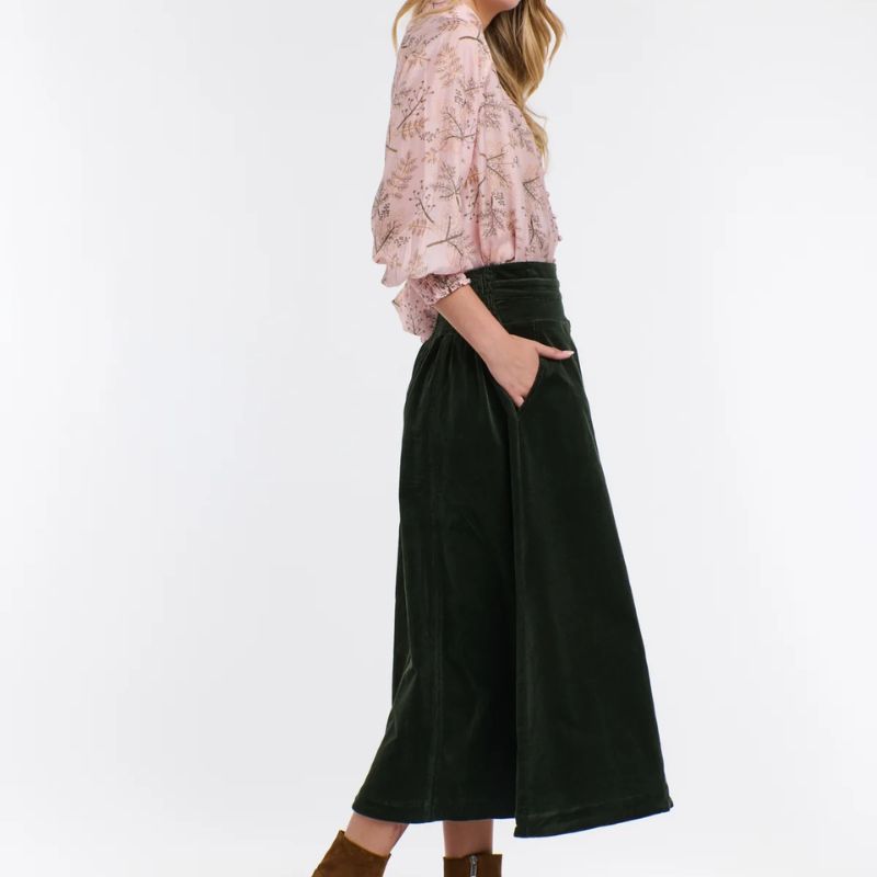 Dakota Cord Skirt - Hunter Green