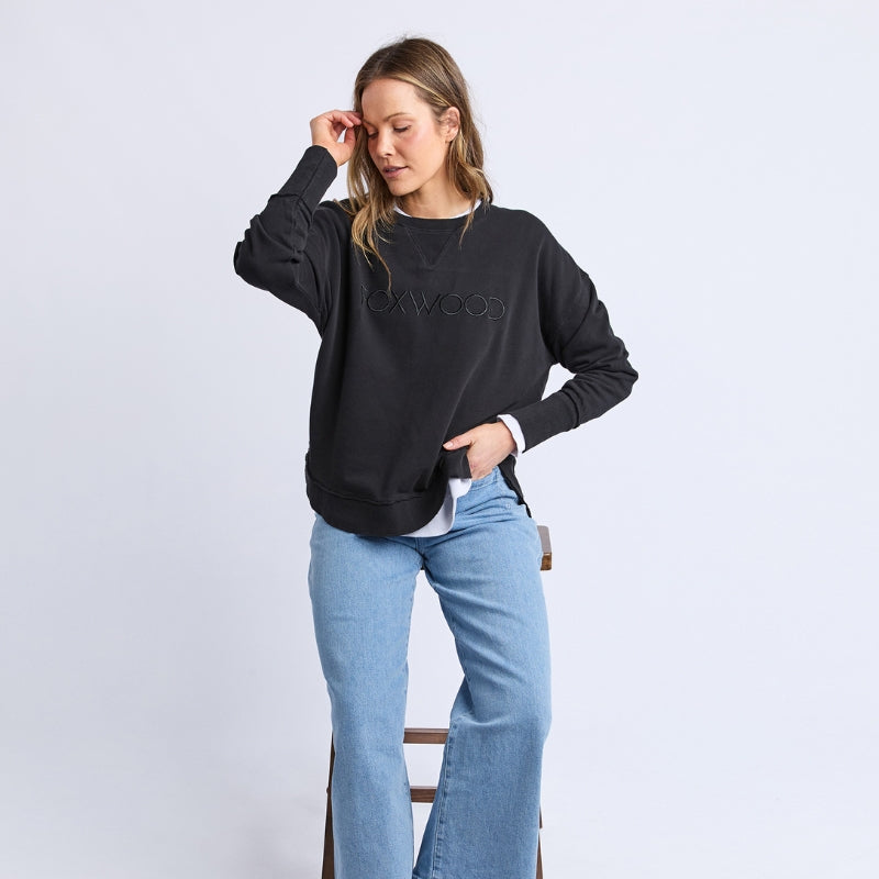 Foxwood | Simplified Crew - Black On Black