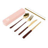 The Somewhere Co | Cutlery Kit - Gold/Chocolate