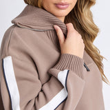 Foxwood | Knit Collar Crew - Brown