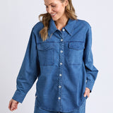 Elm | Valerie Shacket - Blue Denim Look