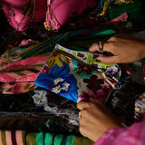 Sage x Clare | Ines Silk Pouch - Porcelain