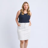 Elm | Atlas Denim Skirt - Vintage White